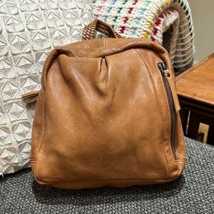 Latico Leathers Sussex Cognac Leather Backpack Purse
